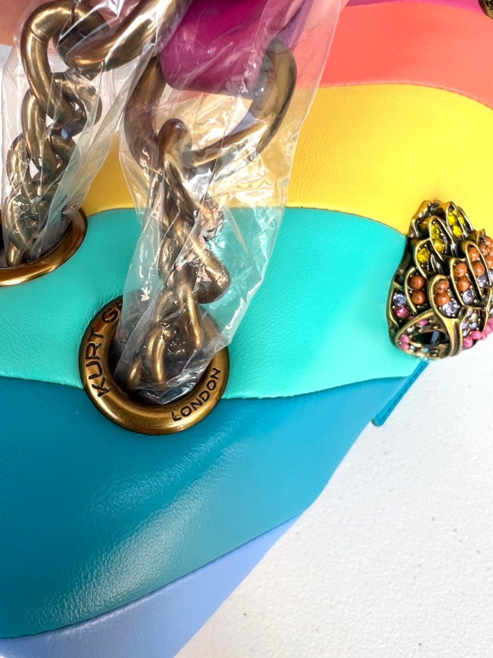 KURT GEIGER Kensington Rainbow Leather convertible bag - Picture 10 of 16